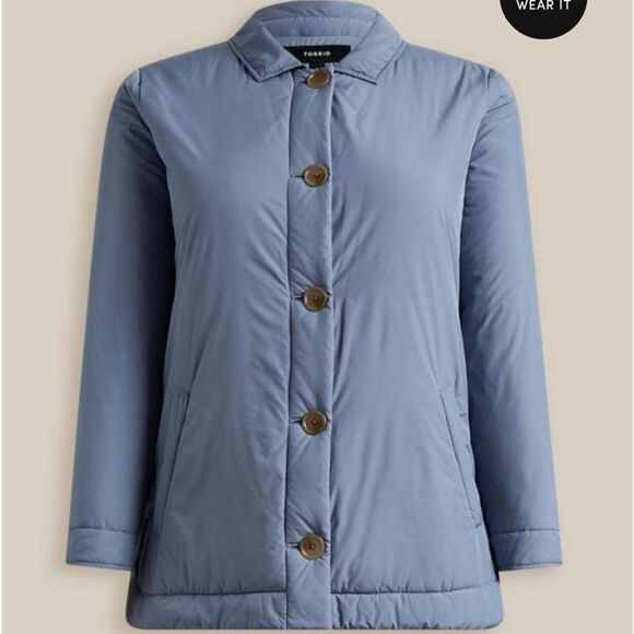 Torrid blue poly fill jacket New - Picture 1 of 5